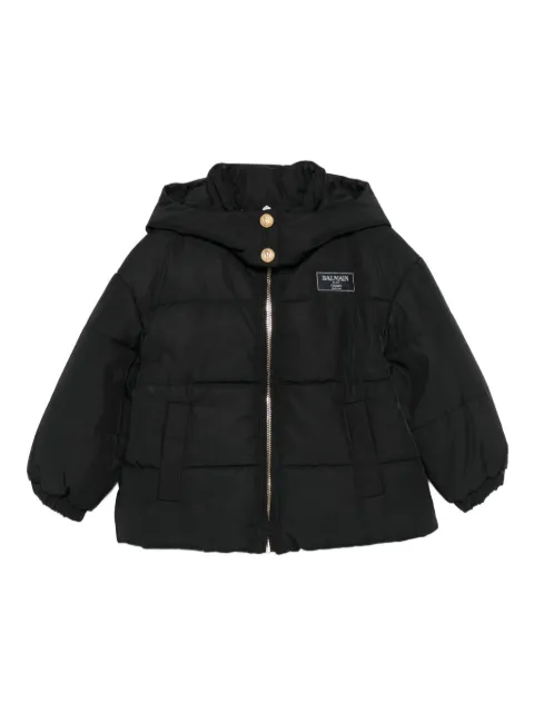 Balmain Kids hooded puffer jacket