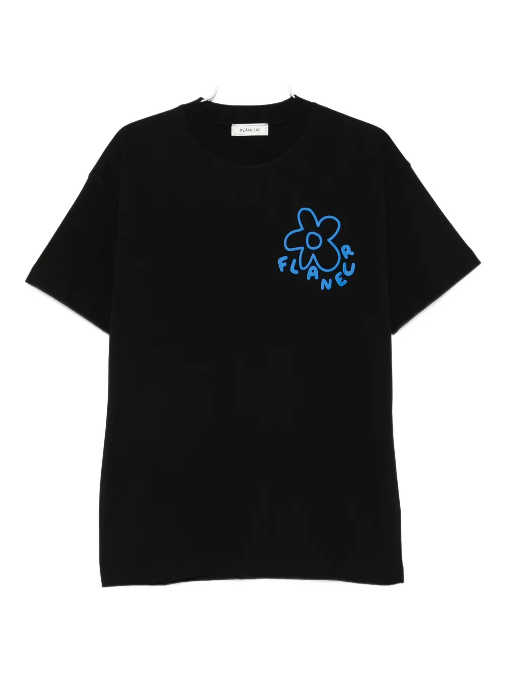 FLÂNEUR flower-print T-shirt - ブラック FLÂNEUR flower-print T-shirt - ブラック
