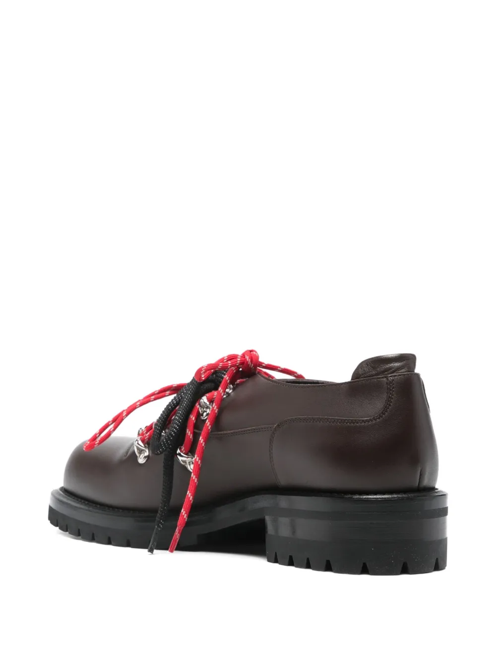 Namacheko 40mm Silver-tone Eyelet Lace-up Derby Shoes In Brown