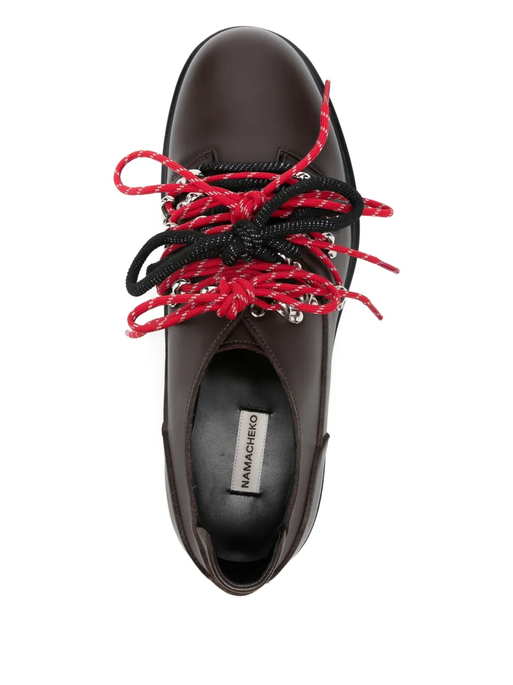 Namacheko 40mm Silver-tone Eyelet Lace-up Derby Shoes In Brown