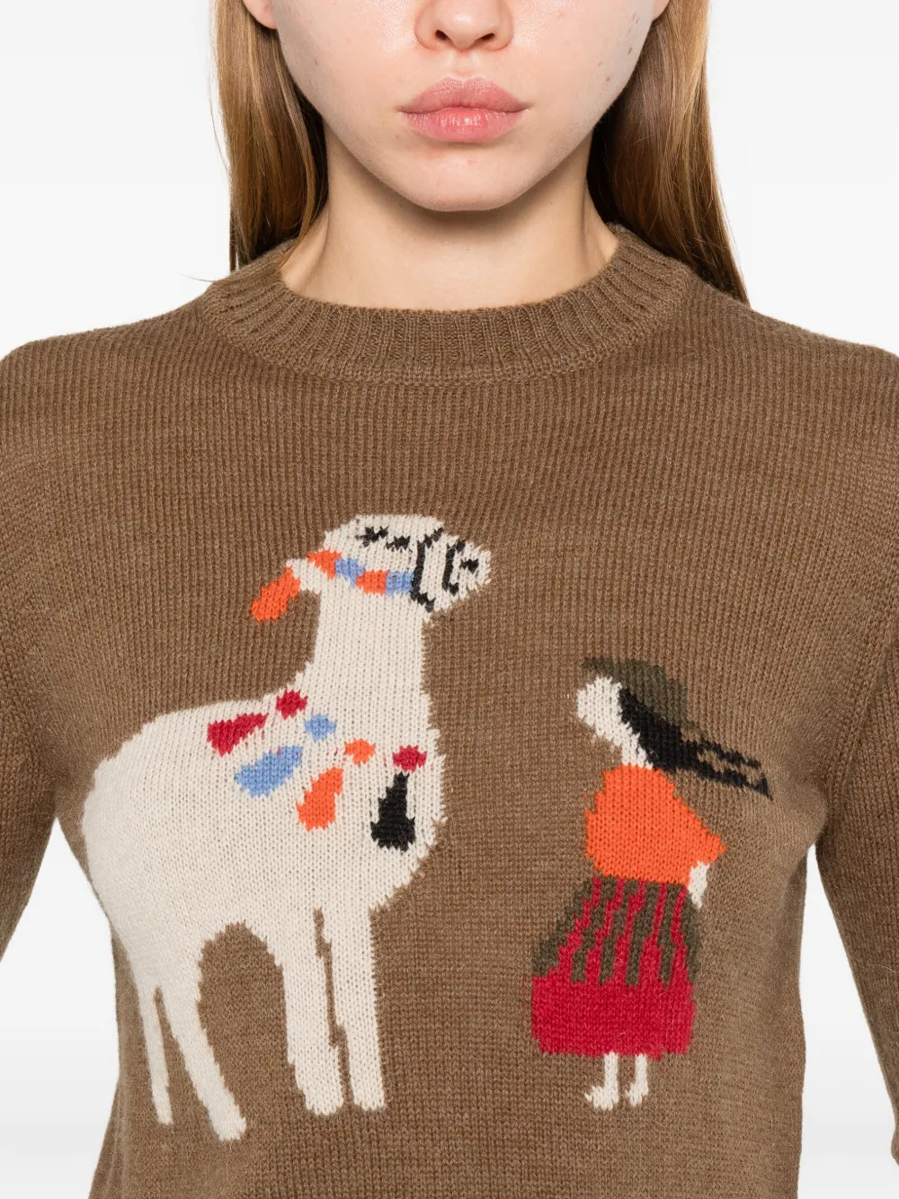 Weekend Max Mara Crew Neck Sweater In Brown