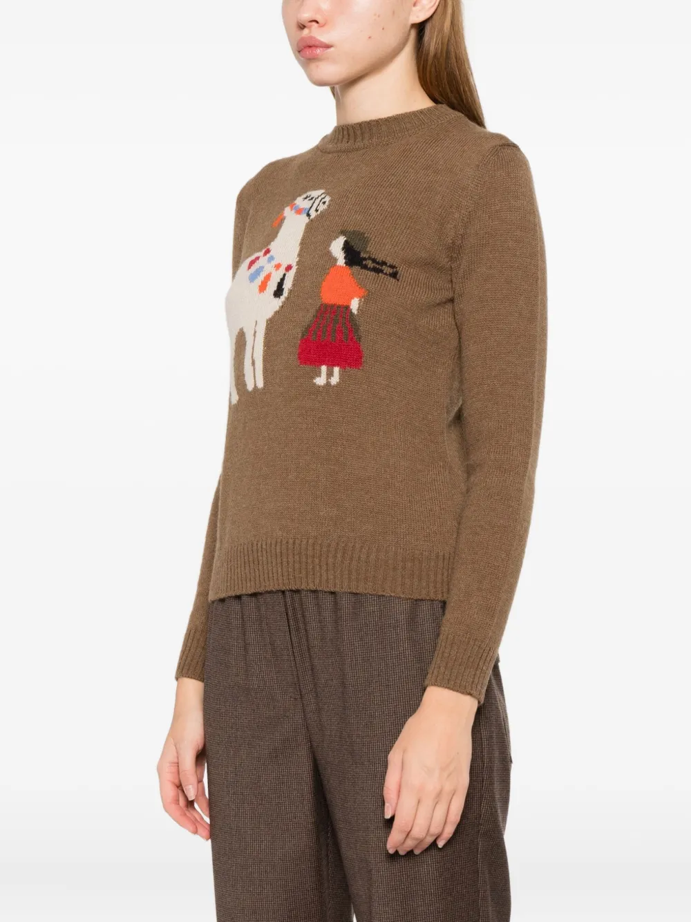 Weekend Max Mara Crew Neck Sweater In Brown