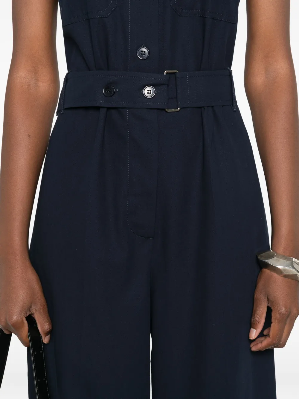 Weekend Max Mara Pocket-belted Jumpsuit In Blue