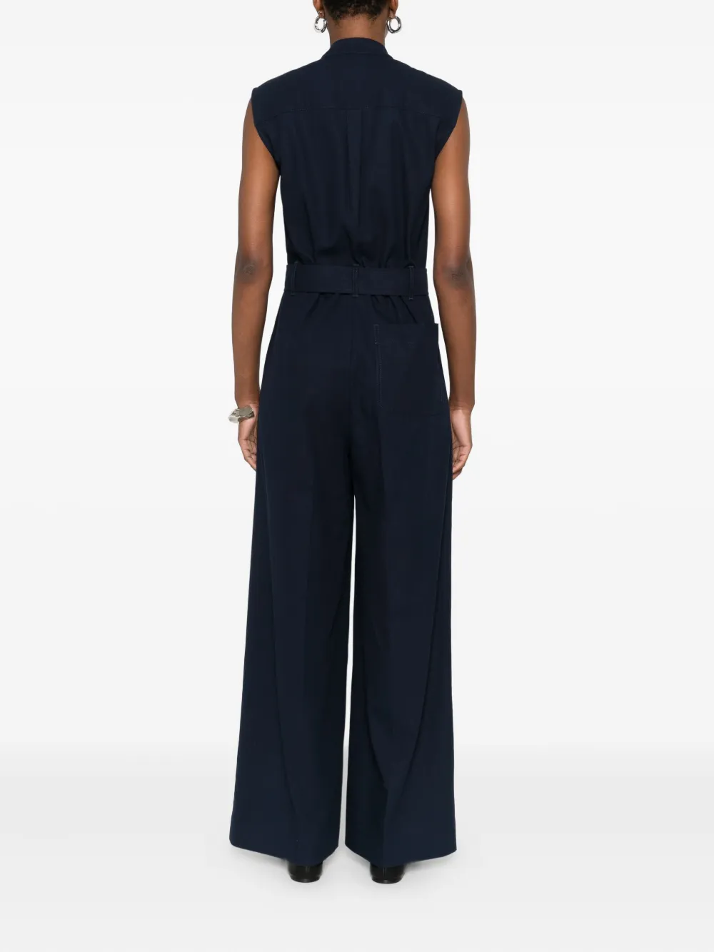 Weekend Max Mara Pocket-belted Jumpsuit In Blue
