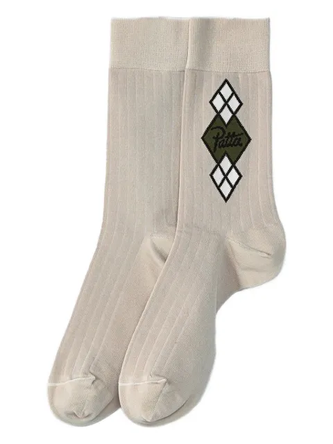 PATTA argyle-pattern ribbed socks