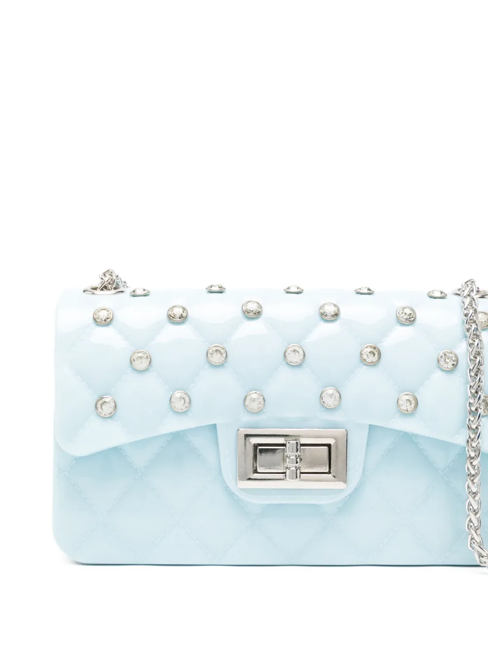 Monnalisa quilted studded shoulder bag Blauw