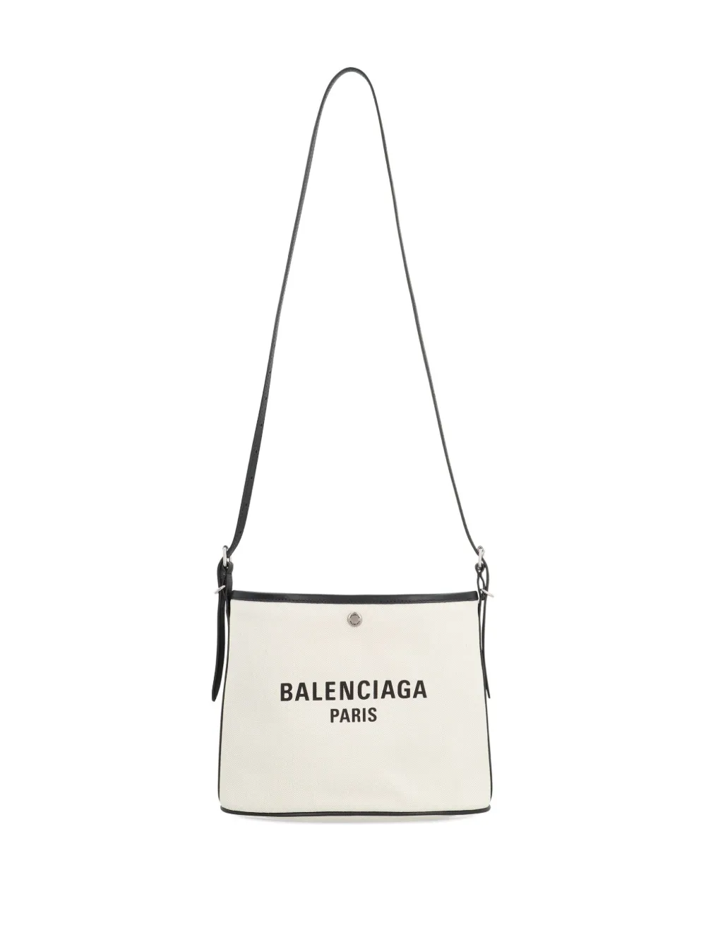 Balenciaga logo leather-trimmed shoulder bag Wit