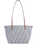 FENDI small Roll FF-logo leather-handle tote bag - Blue
