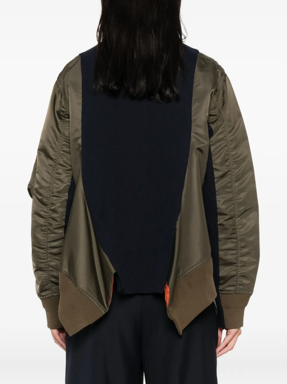 sacai knitted-panel bomber jacket Bruin