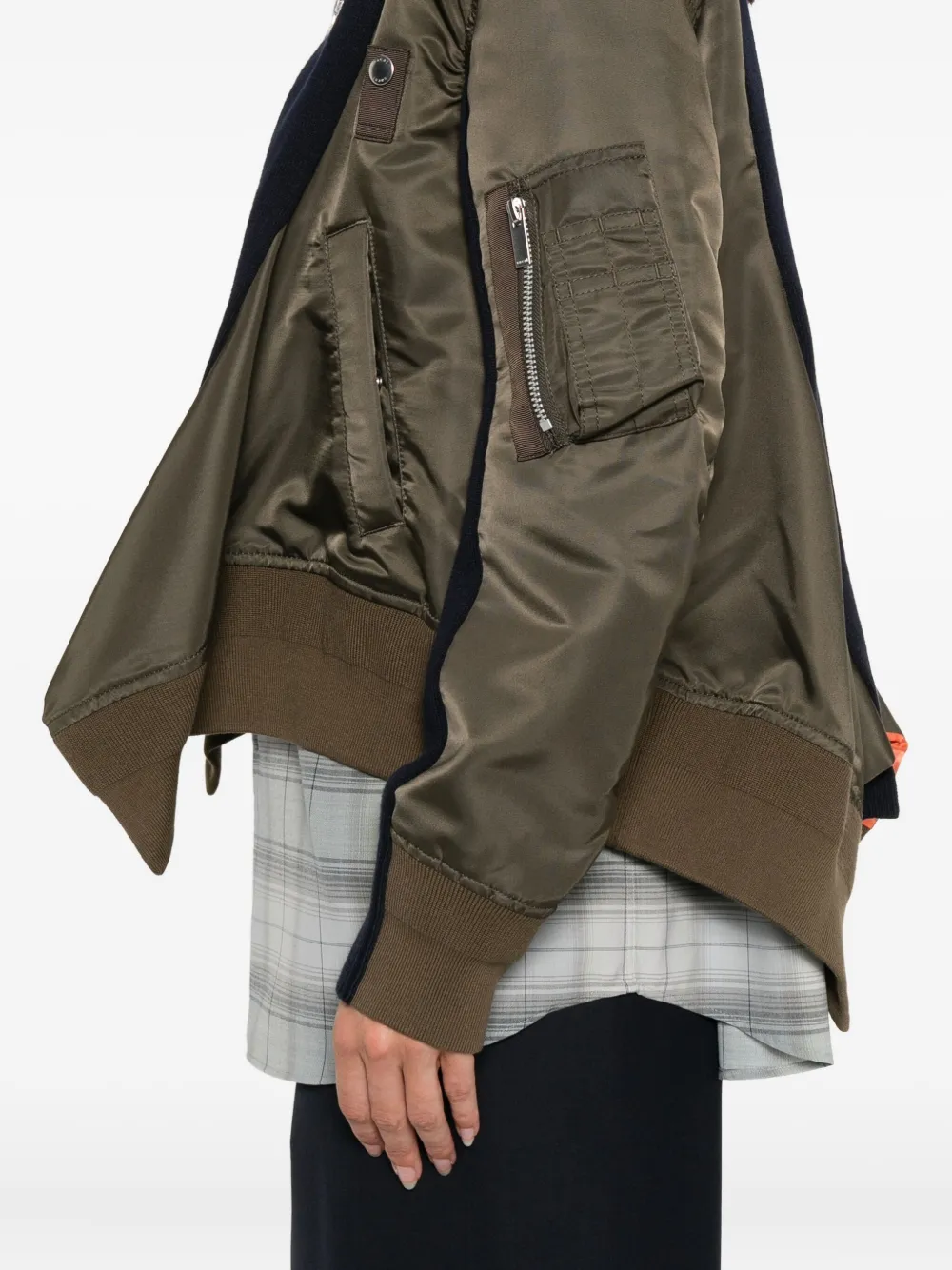sacai knitted-panel bomber jacket Bruin