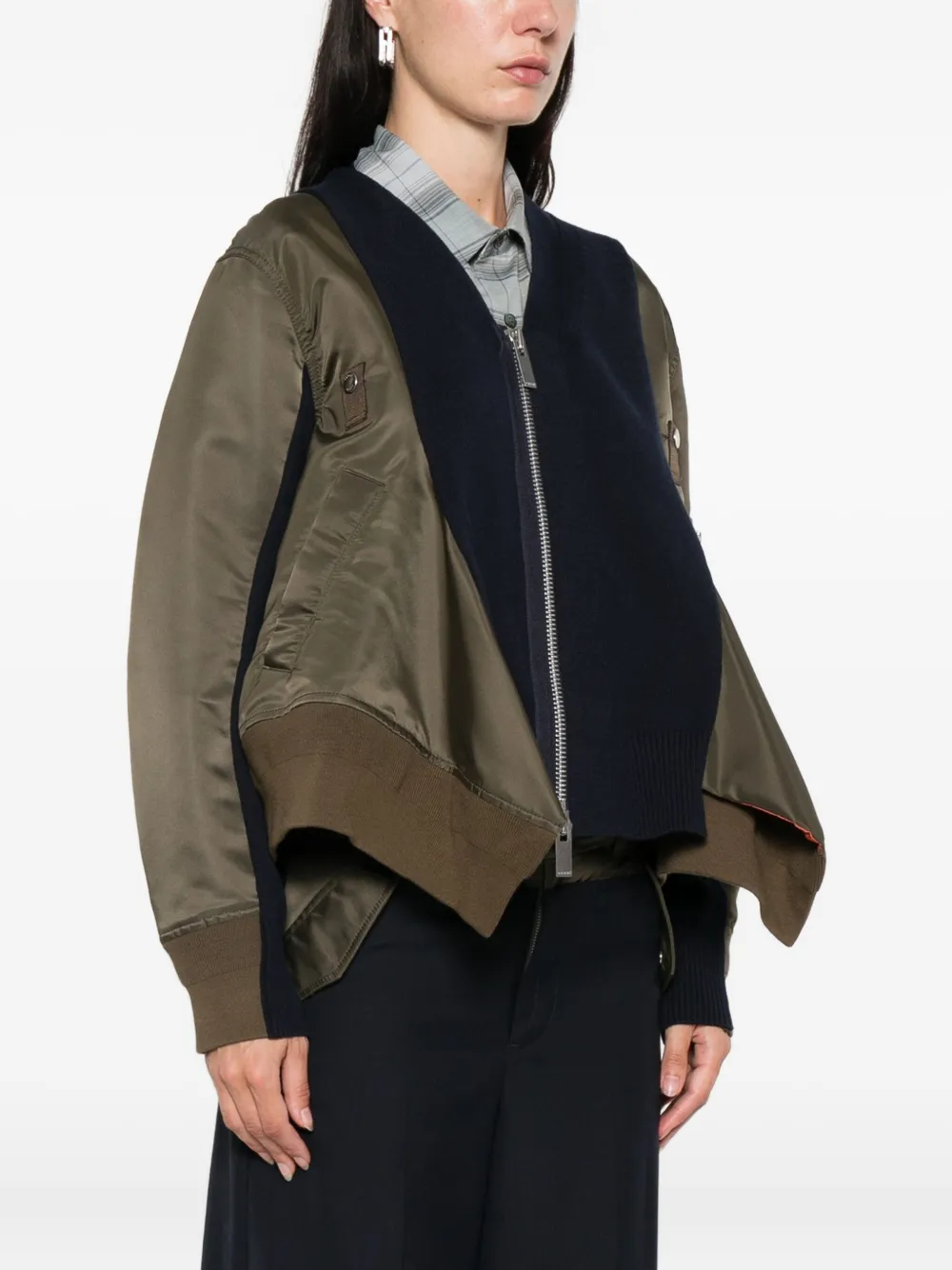 sacai knitted-panel bomber jacket Bruin