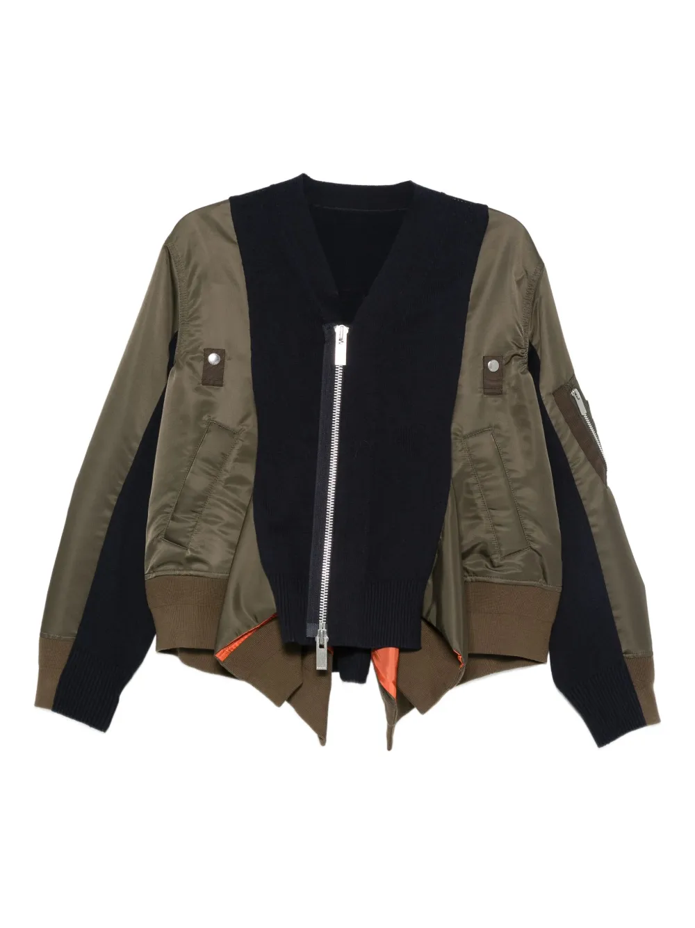 Sacai knitted-panel bomber jacket Bruin