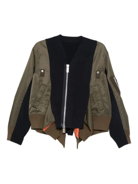 sacai knitted-panel bomber jacket