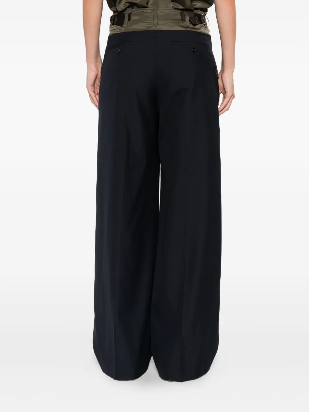 sacai panelled trousers Blauw