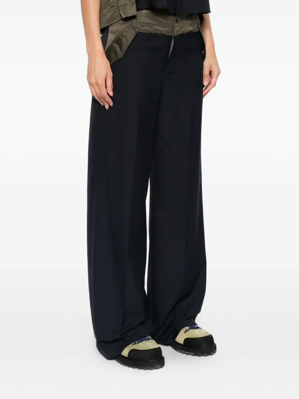 sacai panelled trousers Blauw