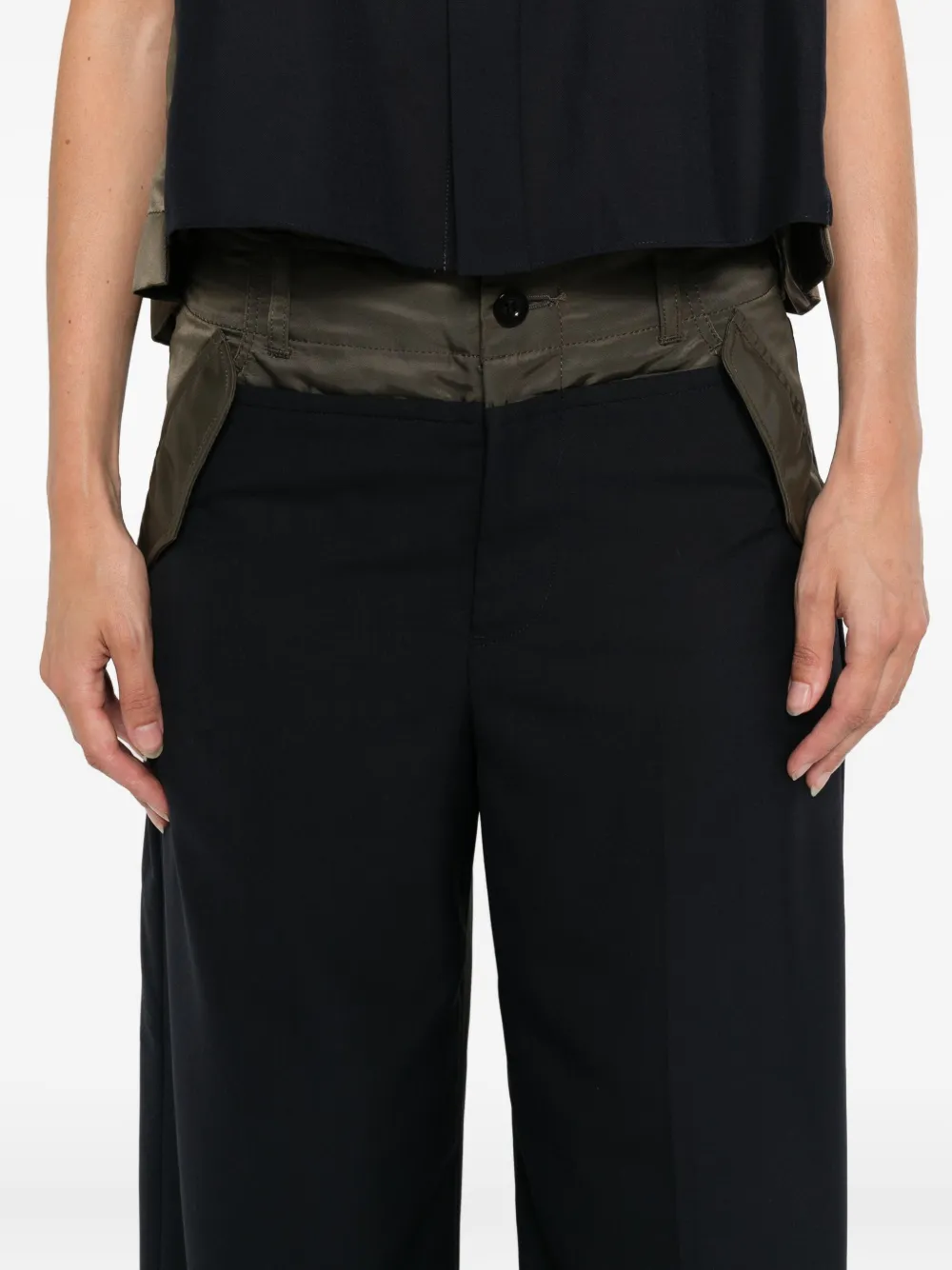 sacai panelled trousers Blauw