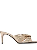 Schutz 75mm knotted snakeskin-embossed sandals - Gold