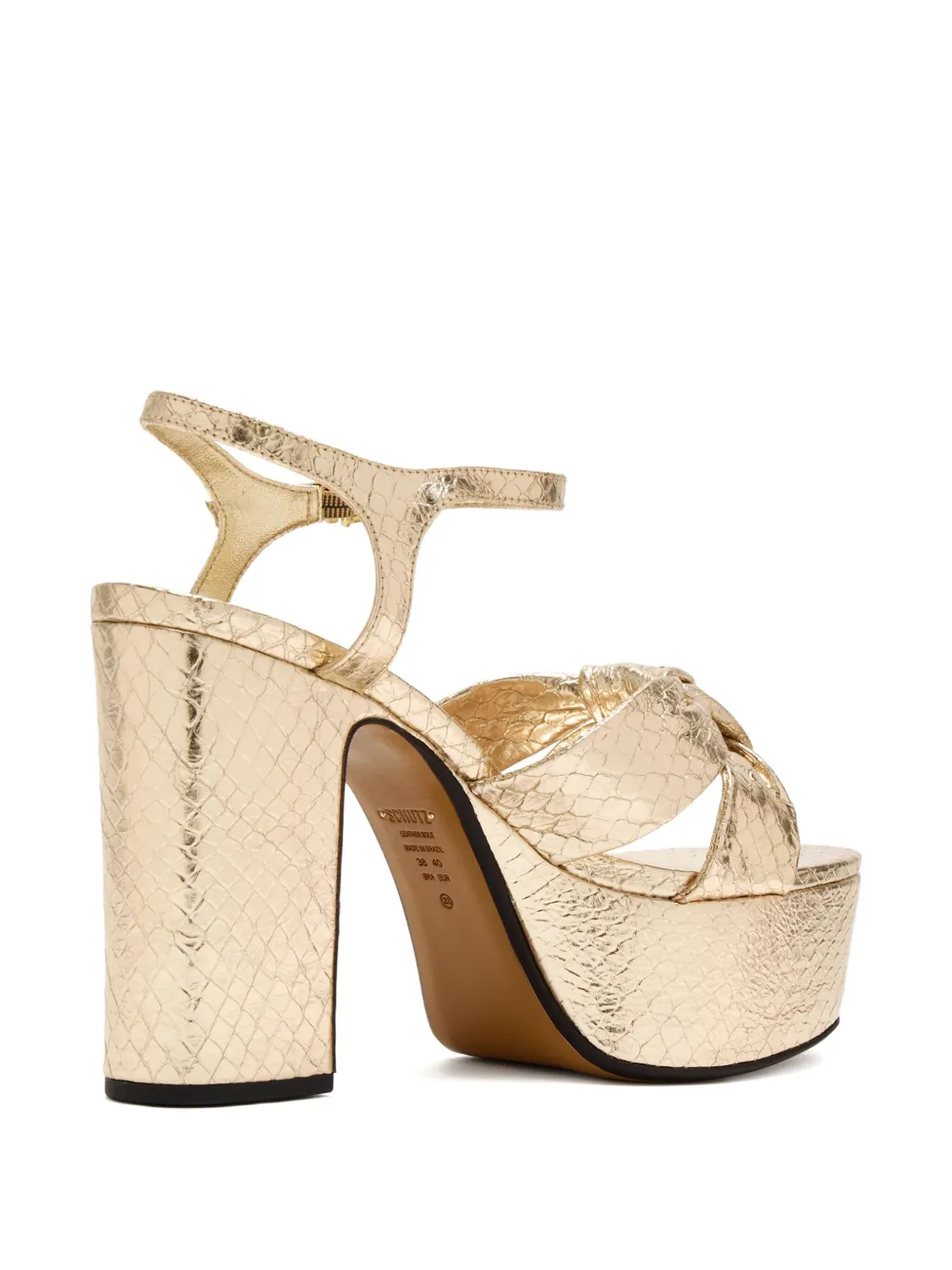 Schutz 105mm knotted platform sandals Gold