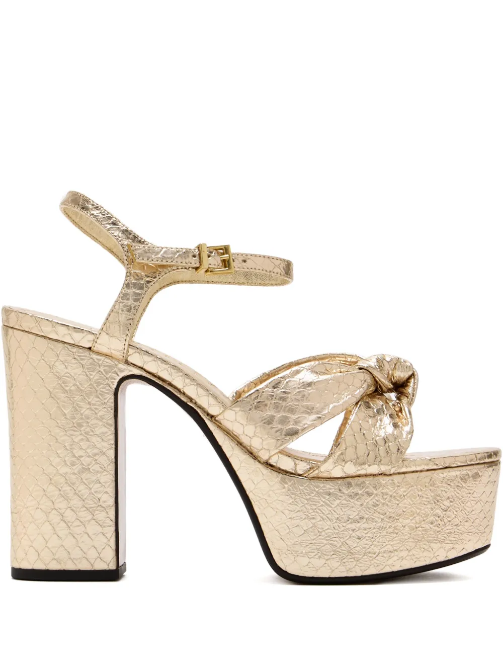 Schutz 105mm knotted platform sandals Gold