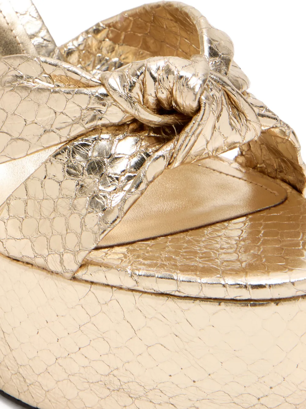 Schutz 105mm knotted platform sandals Gold
