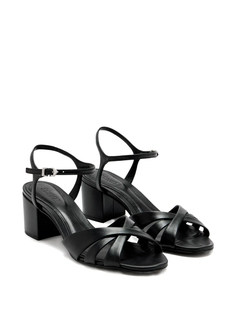 Schutz 60mm crossover ankle-strap sandals Black