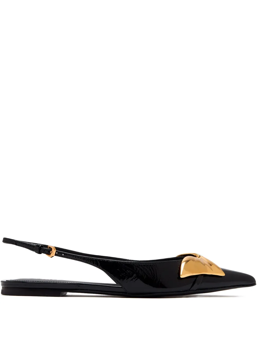 Schutz bow-embellished slingback flats Black