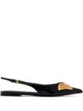 Schutz bow-embellished slingback flats - Black