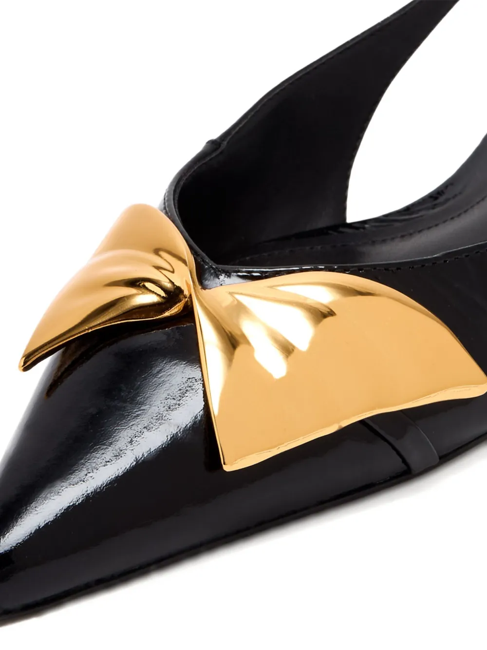 Schutz bow-embellished slingback flats Black