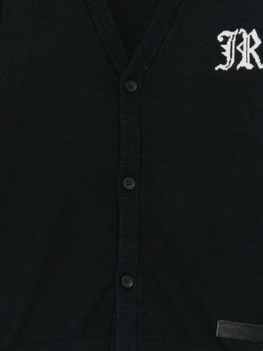 John Richmond Junior intarsia knit-logo cardigan Blauw