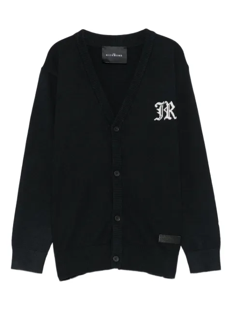 John Richmond Junior intarsia knit-logo cardigan 