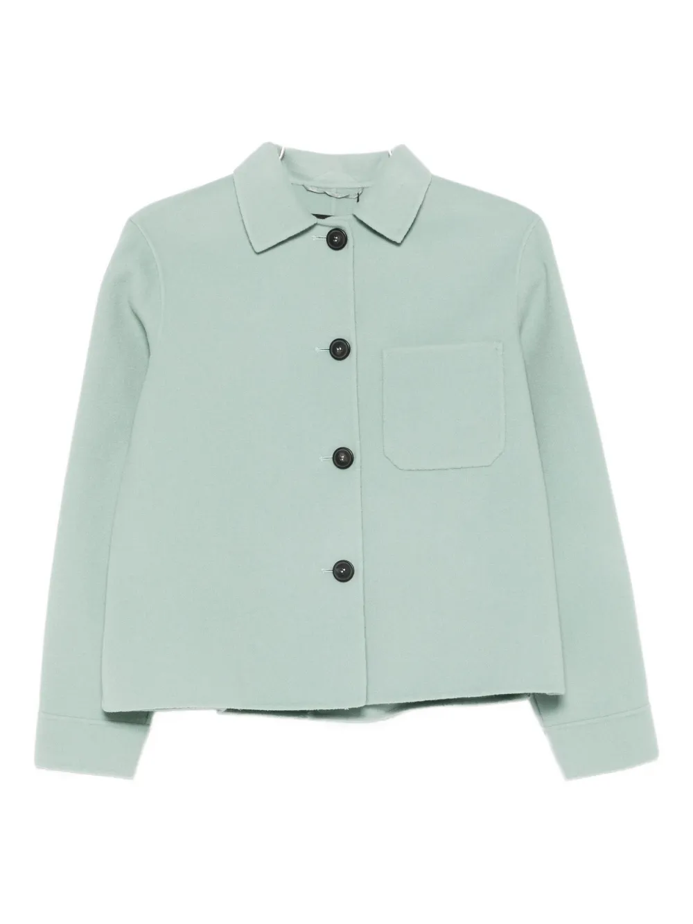 Weekend Max Mara Button-front Patch-pocket Single-breasted Coat In Blue
