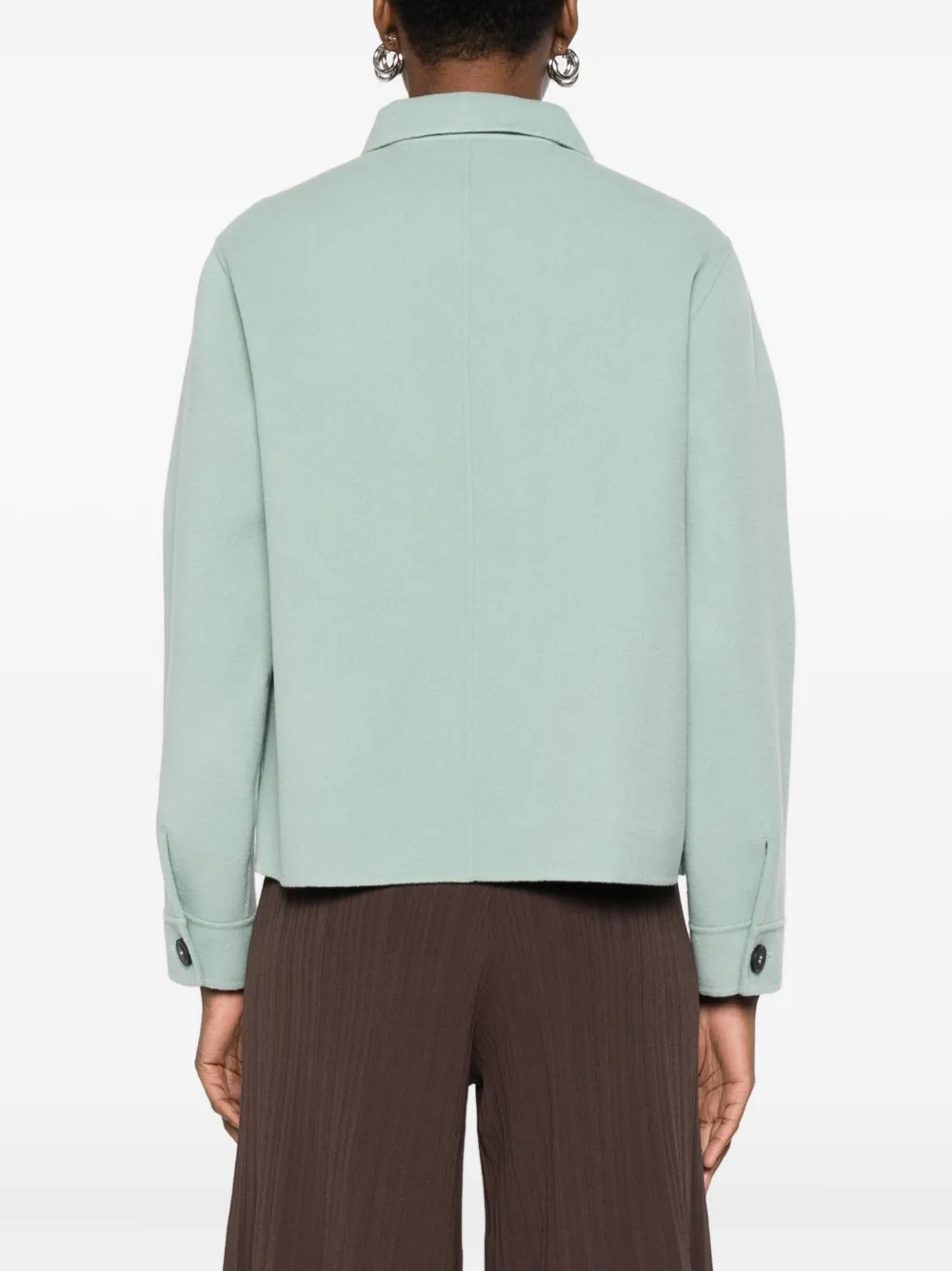 Weekend Max Mara Button-front Patch-pocket Single-breasted Coat In Blue