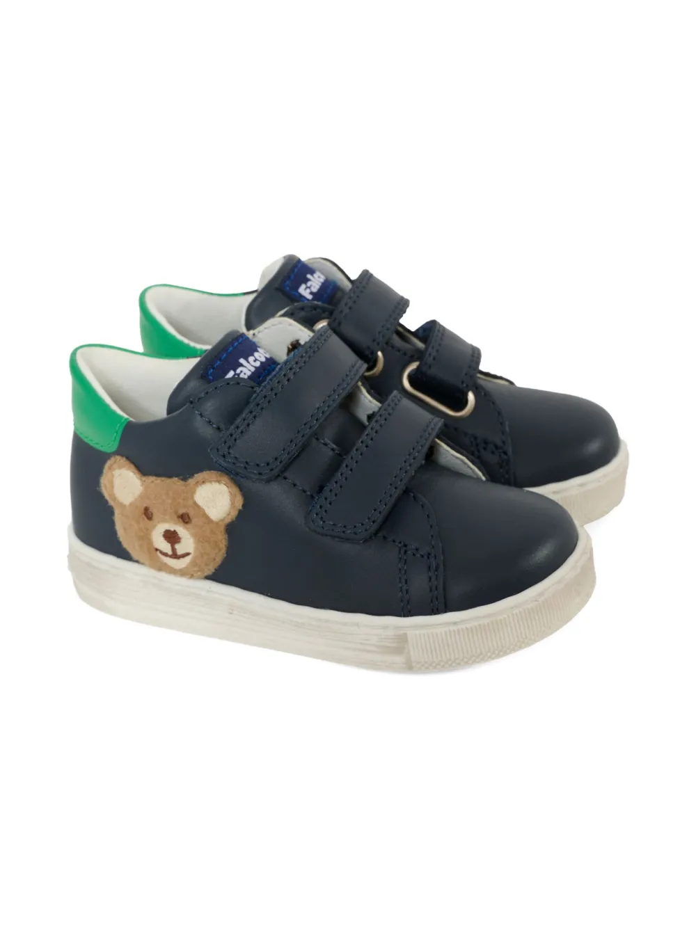 Falcotto teddy-embellished double-strap sneakers Blue