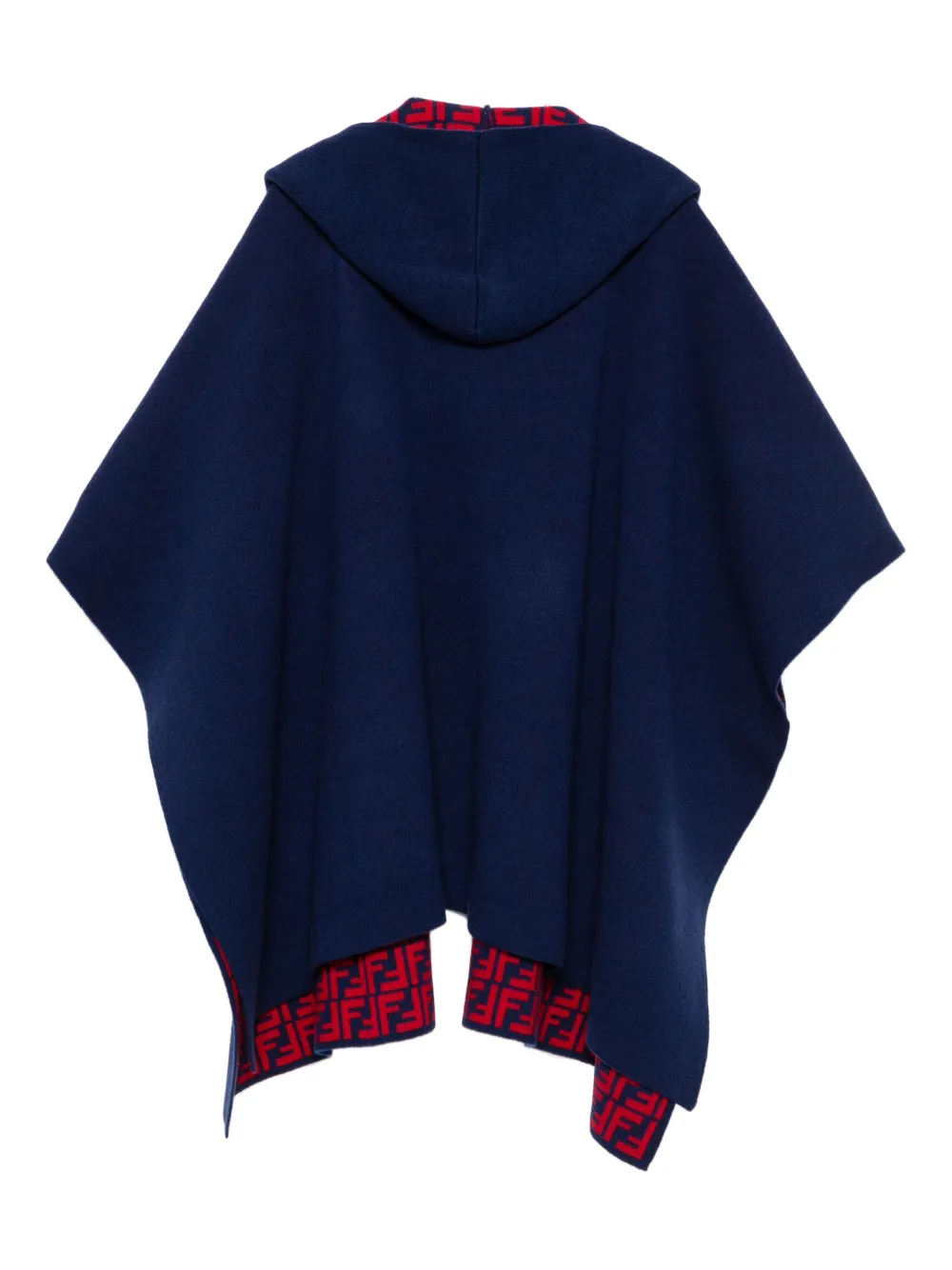 Fendi Kids ff-logo hooded cape Blauw