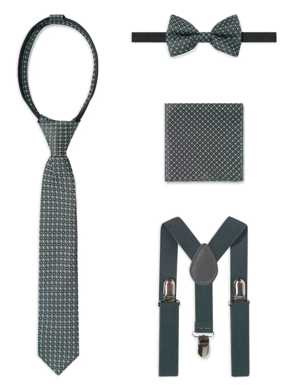Suitlab Geometric-patterned Three-pice Suit Set In Gray
