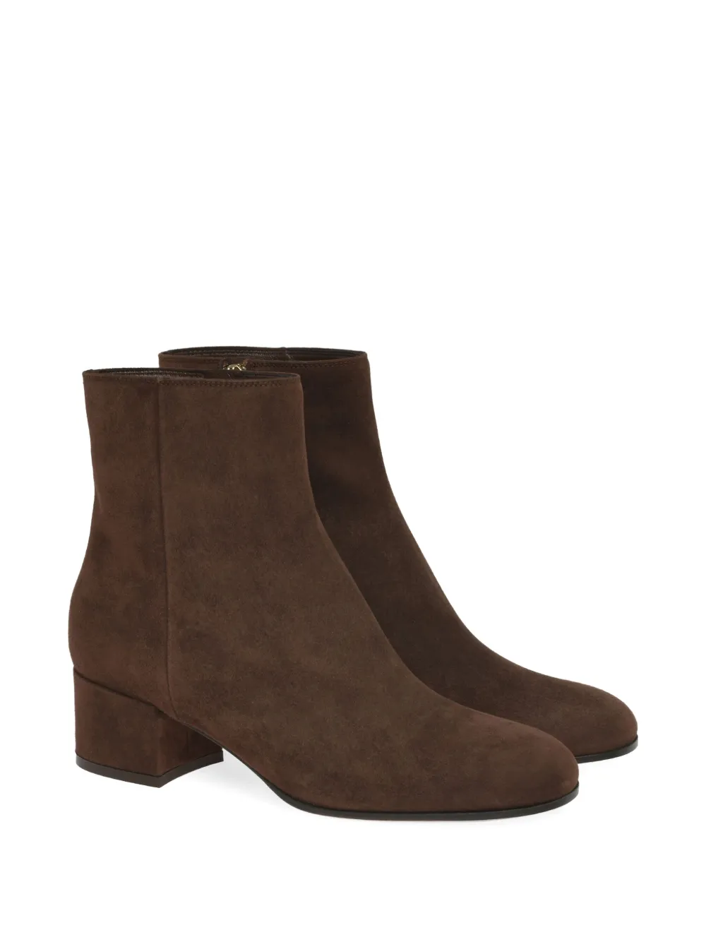 Gianvito Rossi 45mm Joelle zip-detail block-heel ankle boots Brown