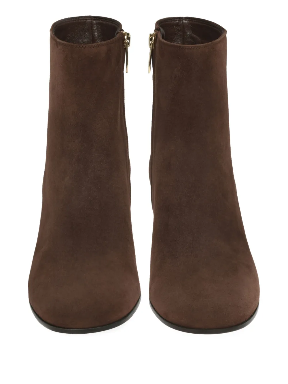 Gianvito Rossi 45mm Joelle zip-detail block-heel ankle boots Brown