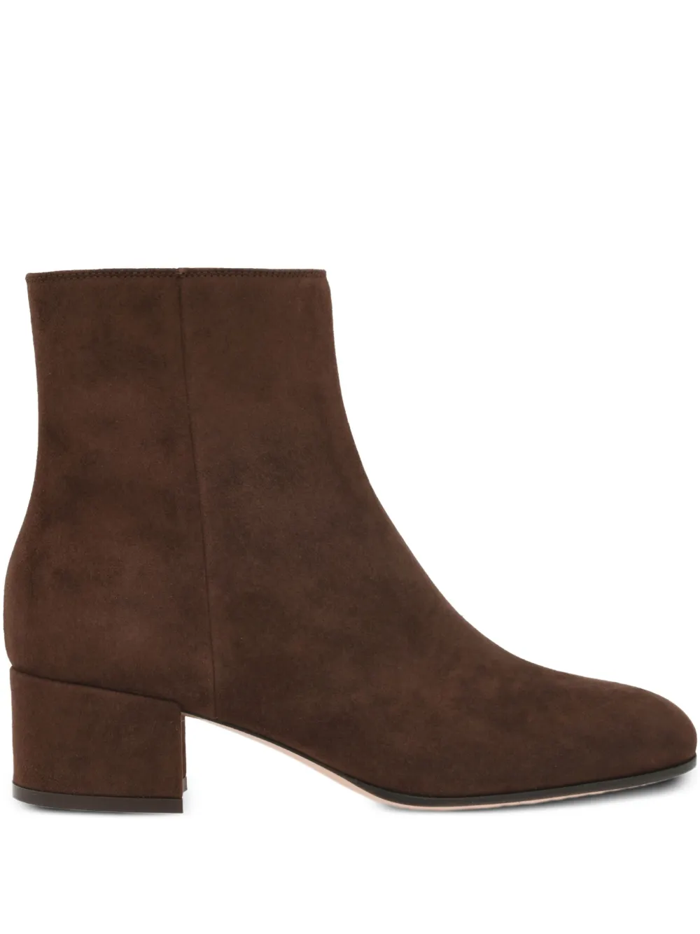 Gianvito Rossi 45mm Joelle zip-detail block-heel ankle boots Brown