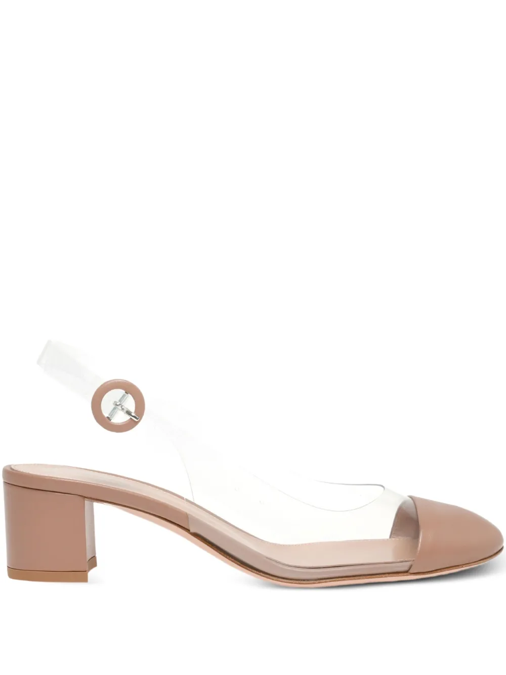 Gianvito Rossi 55mm leather-toecap slingback pumps Neutrals