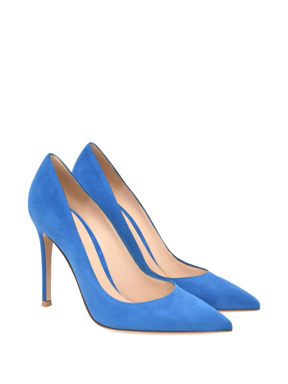 Gianvito Rossi 105mm suede pointed-toe pumps Blue