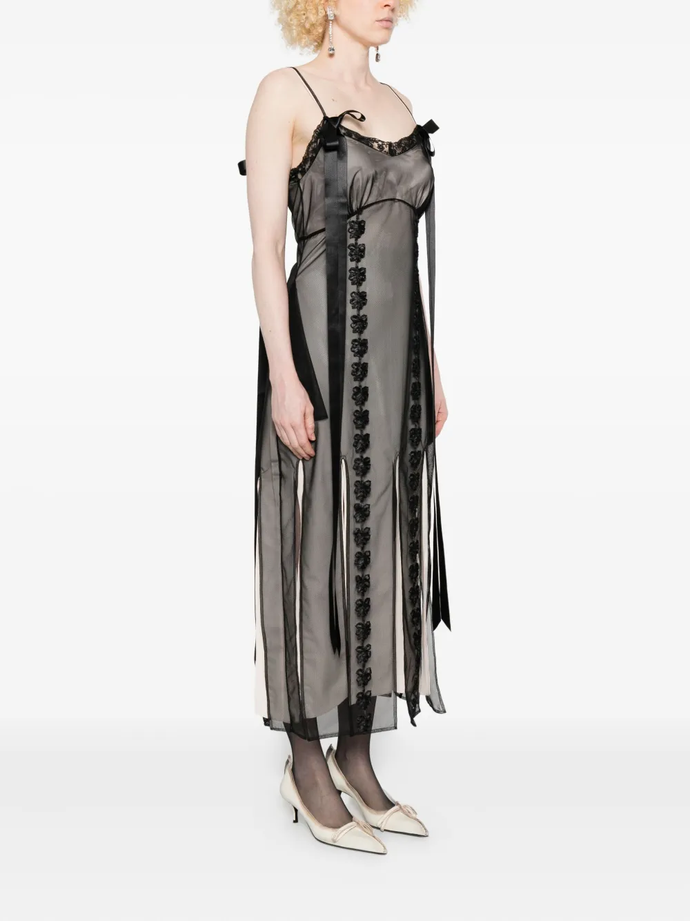 Simone Rocha Multi-split Maxi Dress In Black