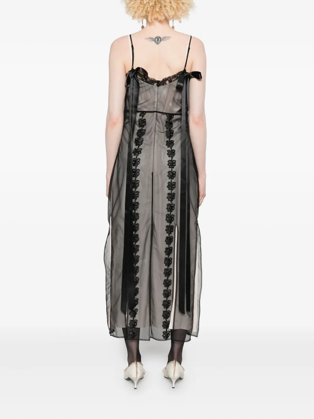 Simone Rocha Multi-split Maxi Dress In Black