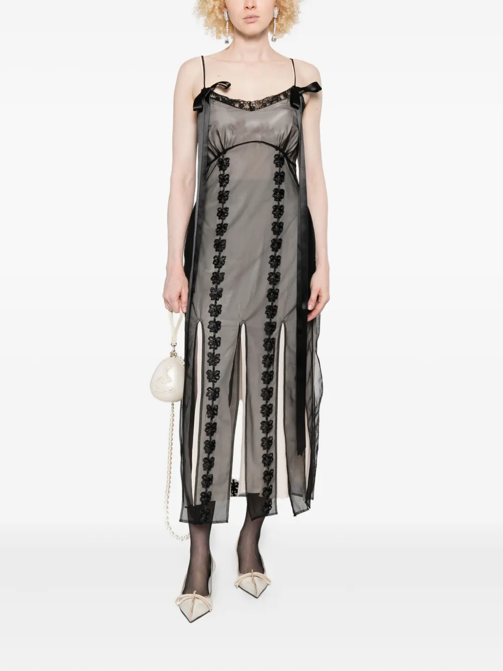 Simone Rocha multi-split maxi dress - Zwart