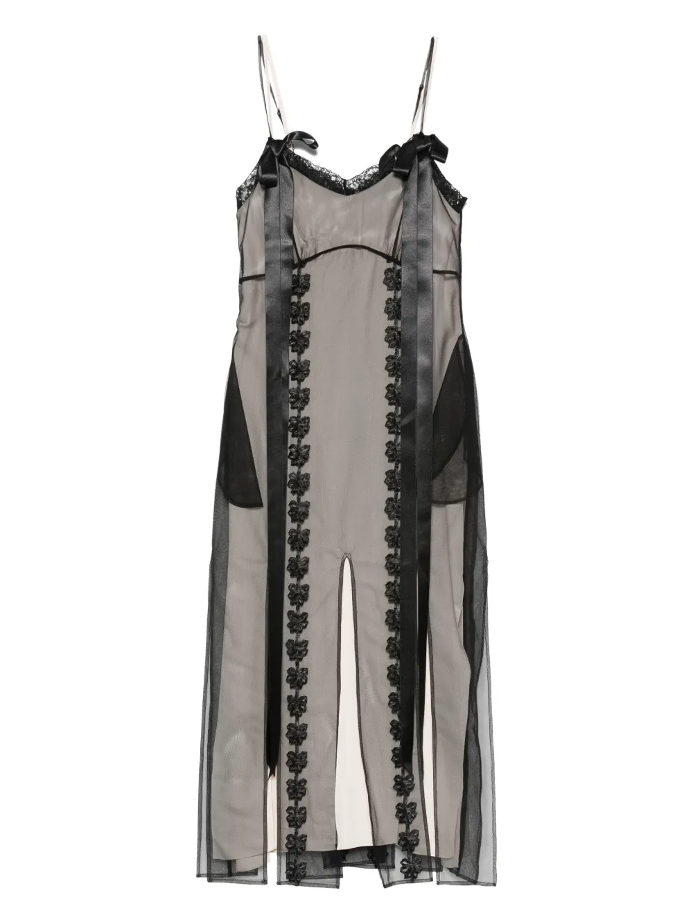 Simone Rocha multi-split maxi dress - ブラック Simone Rocha multi-split maxi dress - ブラック