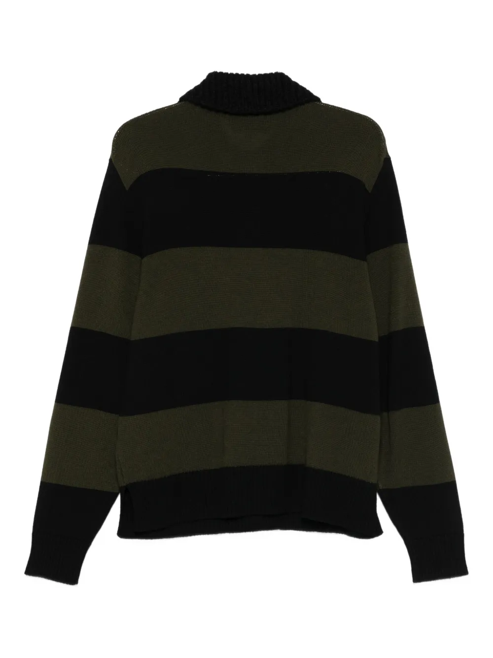 Simone Rocha striped embellished-collar polo shirt - Groen