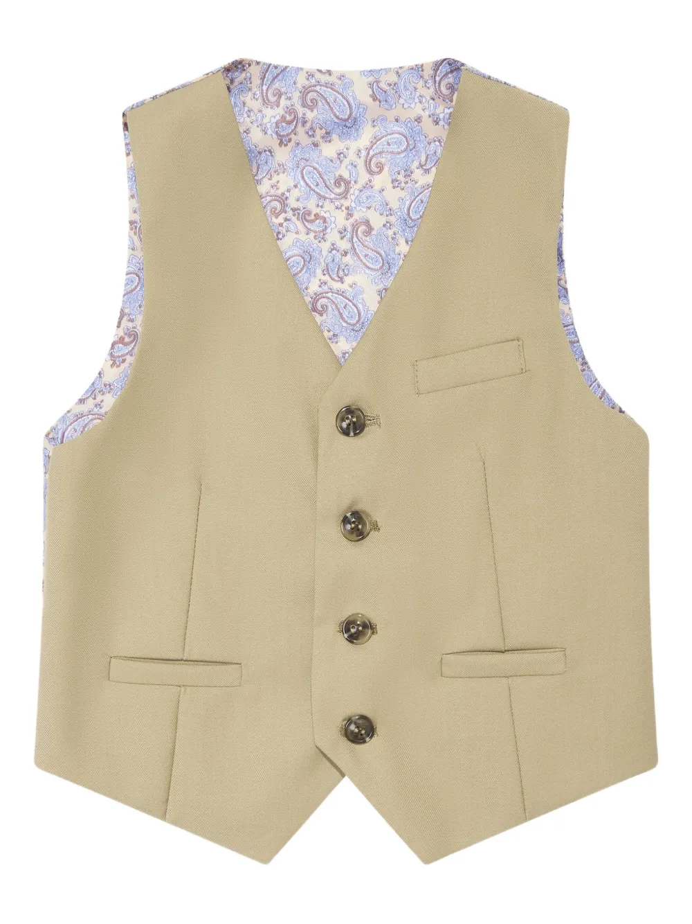 Suitlab Paisley-lined Three-piece Suit Set In Neutral