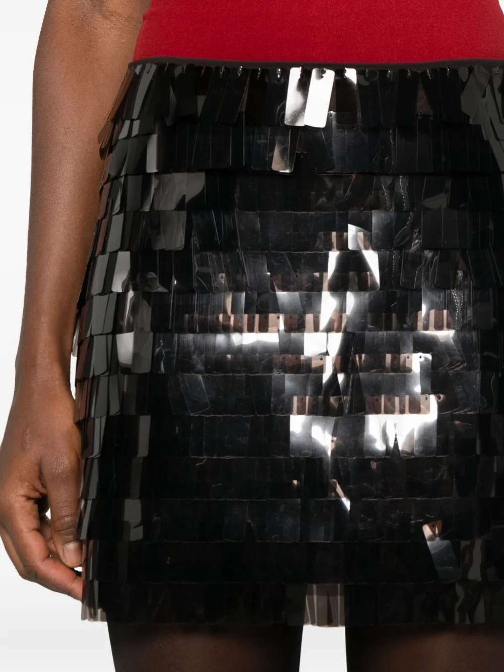 Staud Max Sequin-embellished Mini Skirt In Brown