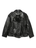 STAND STUDIO zip-up leather jacket - Black