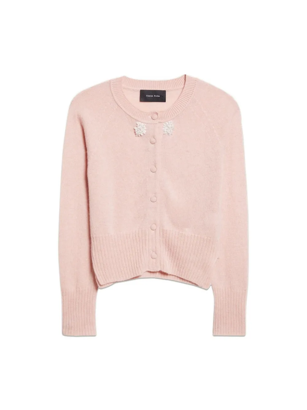 Simone Rocha Embellished Button Cardigan In Pink