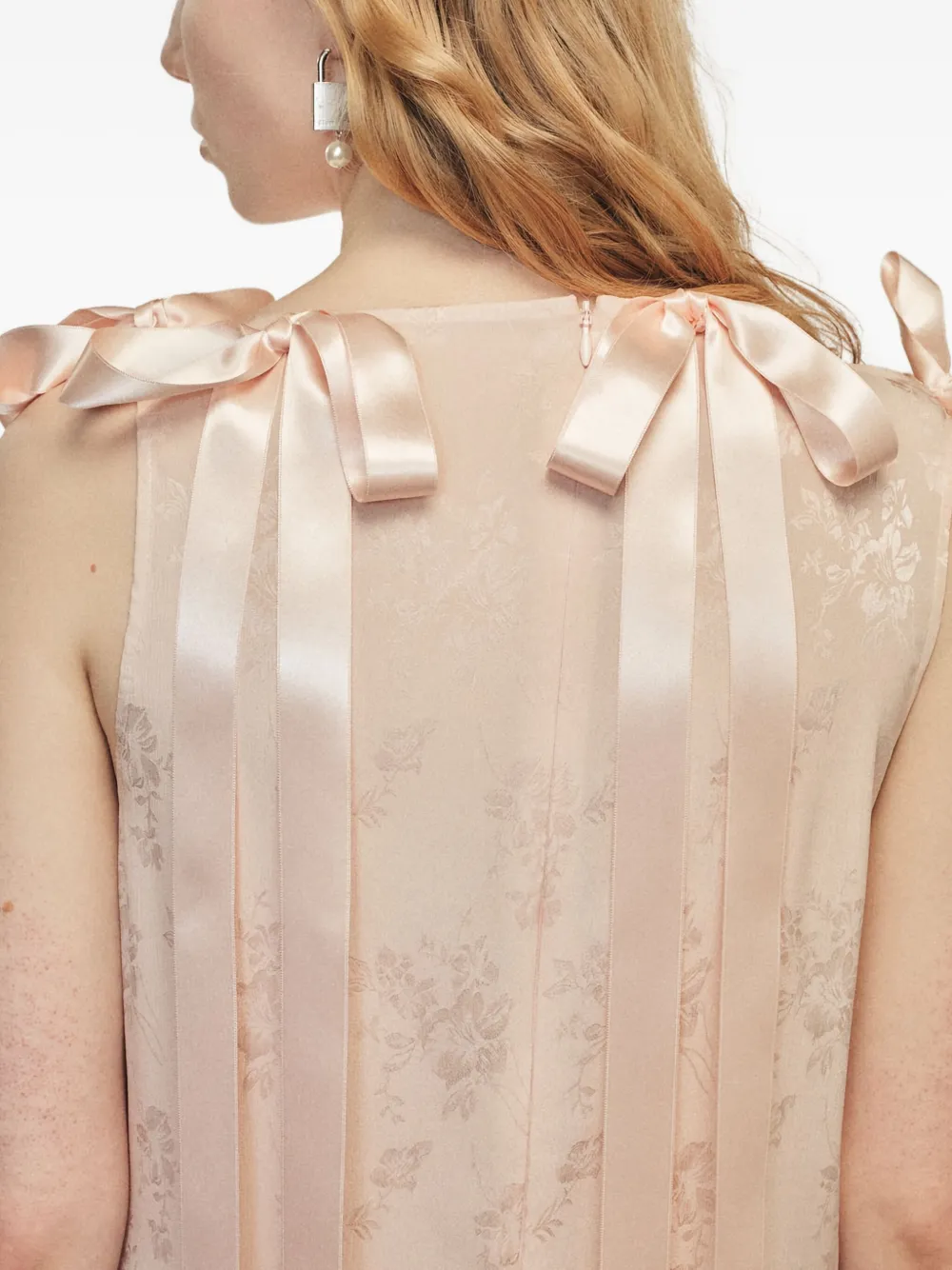 Simone Rocha Ribbon Tie Maxi Dress In Neutral
